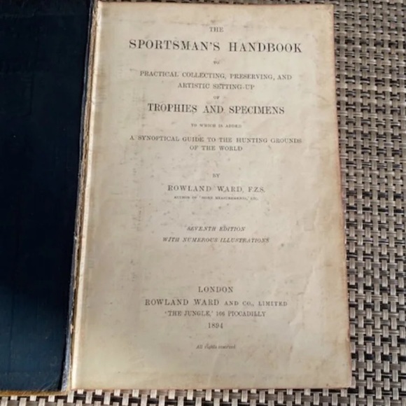 The Sportman’s Handbook By Rowland Ward F.Z.S. 1894 7th Edition (202 Pages) - Picture 4 of 9